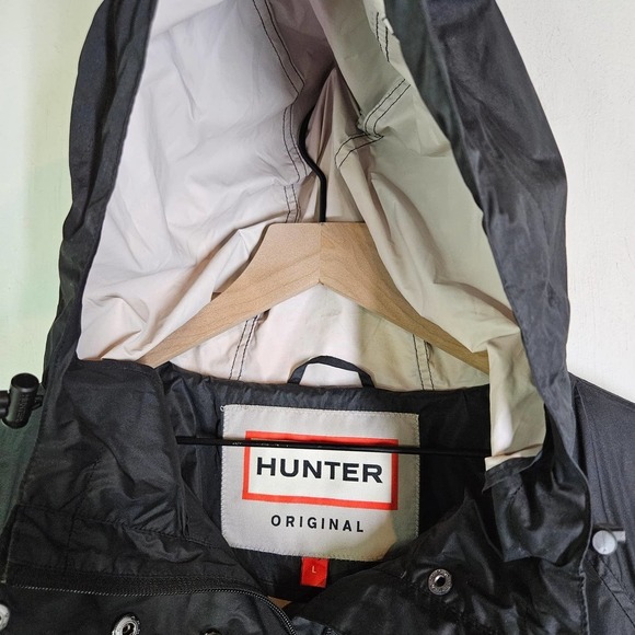 Hunter‎ Original Swing Jacket Women's L Black Hooded Cinch Waist Lightweight - Picture 4 of 14